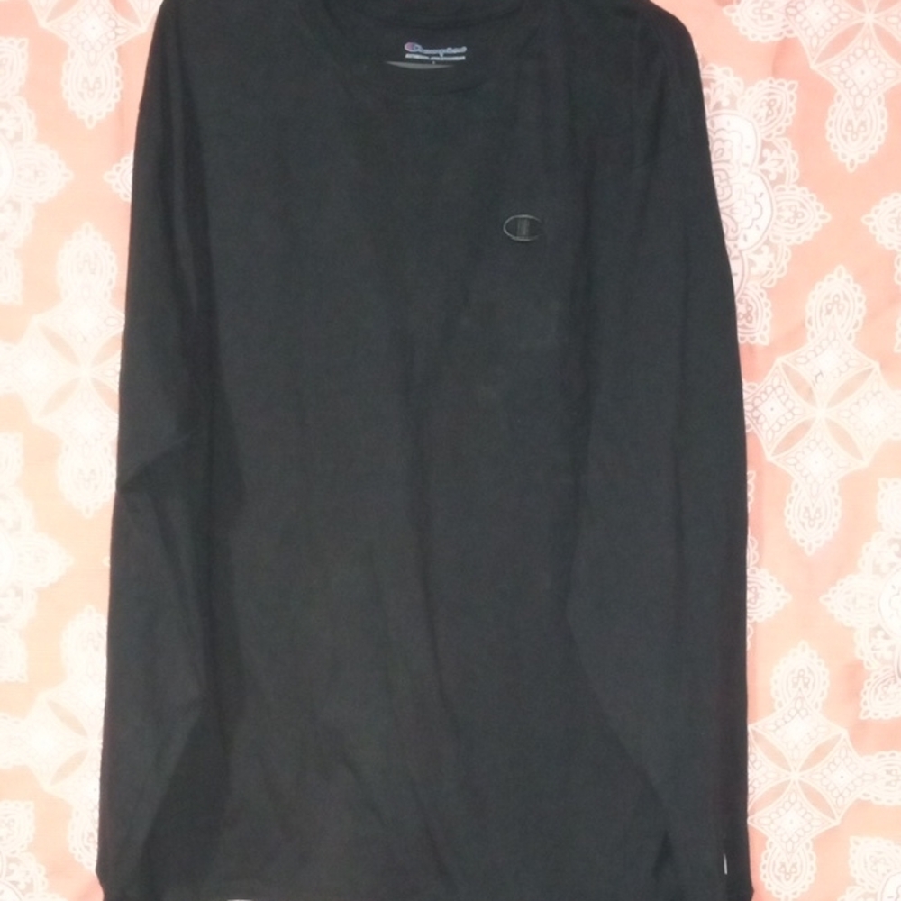 Champion Men's Classic Black Long Sleeve Tee